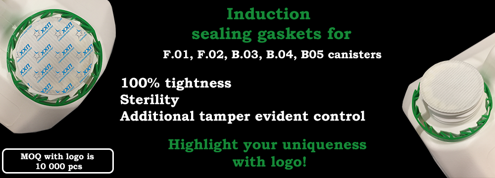 Induction sealing gaskets for  F.01, F.02, B.03, B.04, B05 canisters